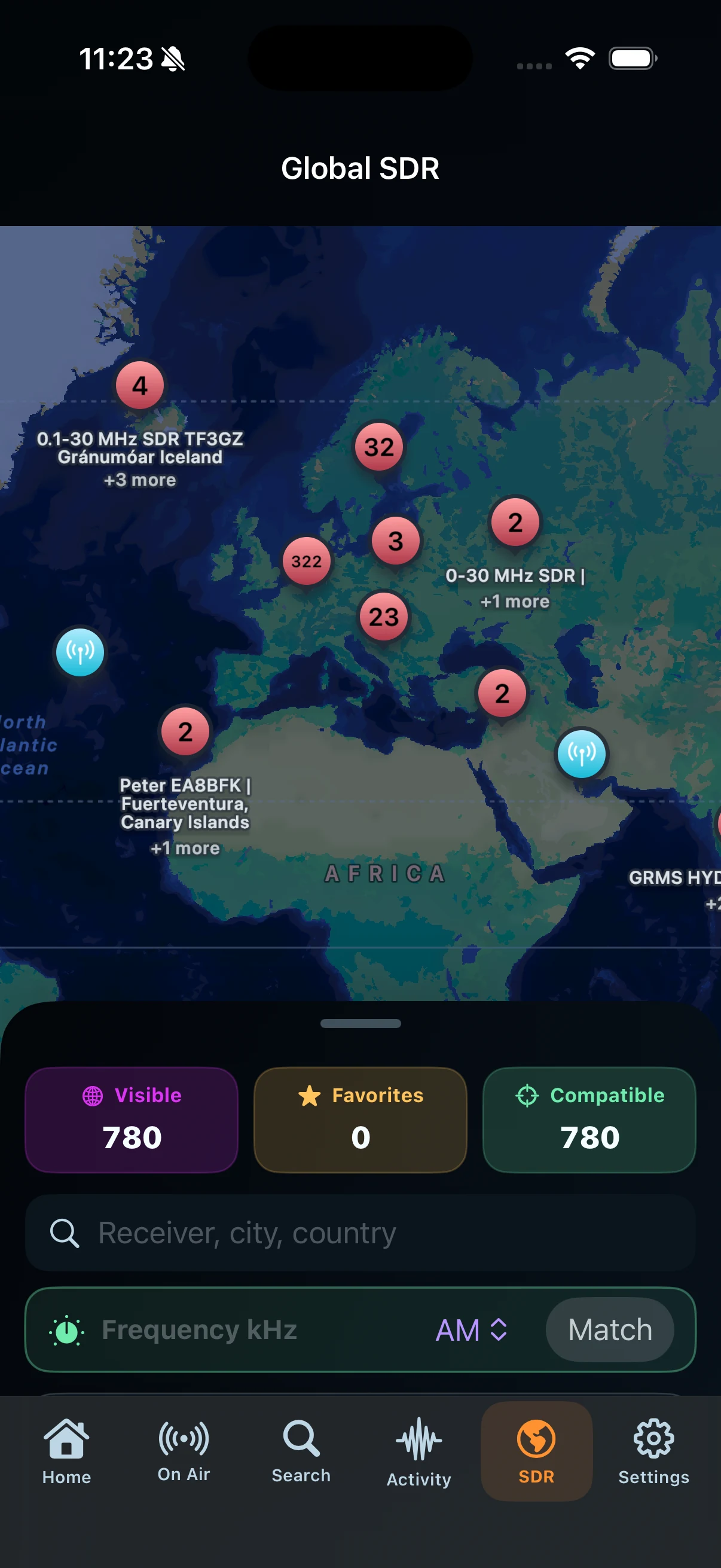 DXLens Global SDR screen