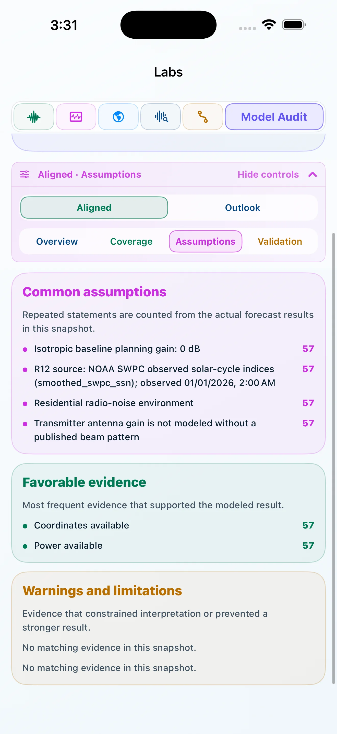 Model assumptions